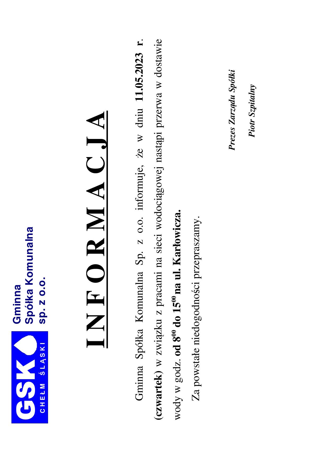 foto na stronie Informacja o braku wody