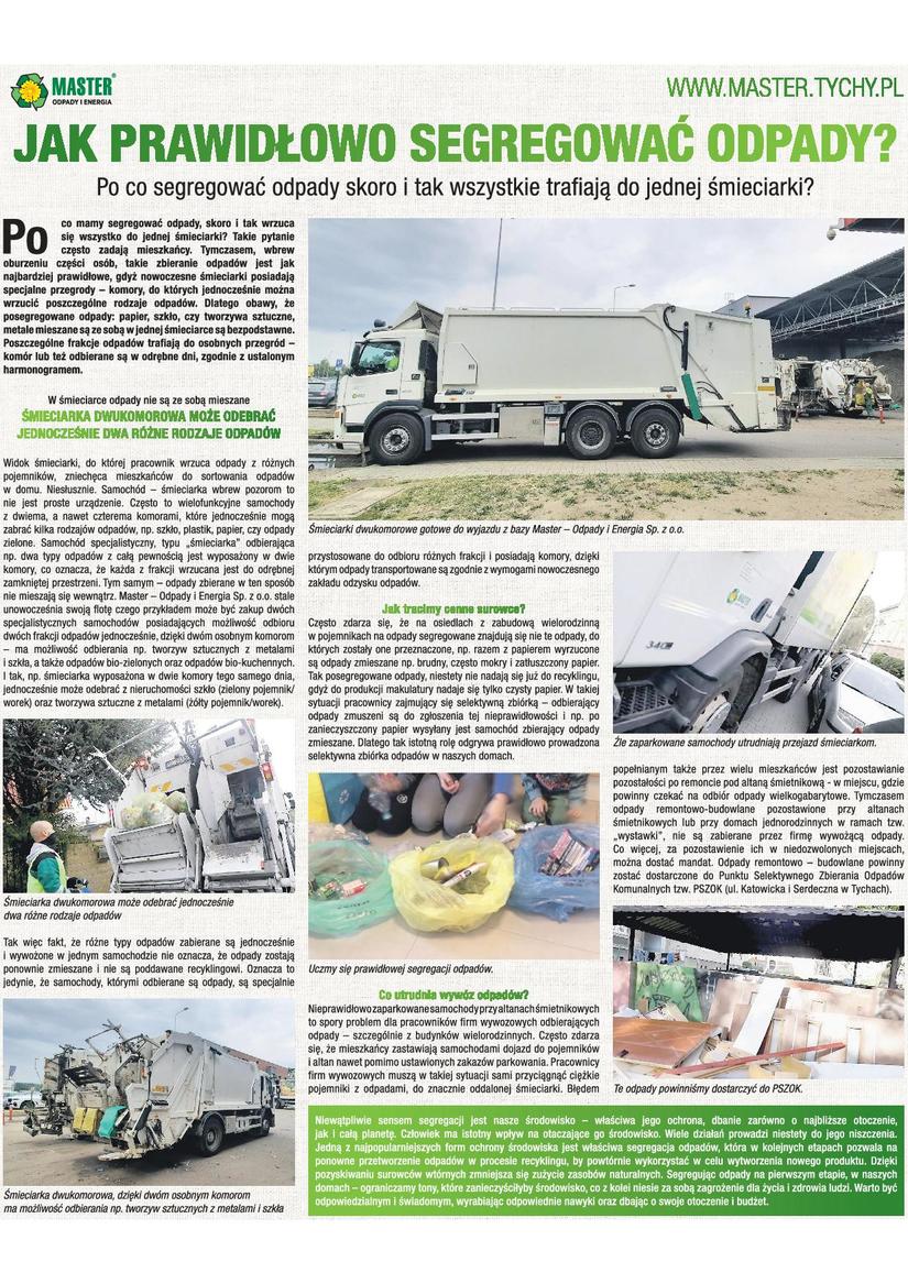 Informacja dotycząca segregacji odpadów komunalnych - szczegóły na plakacie