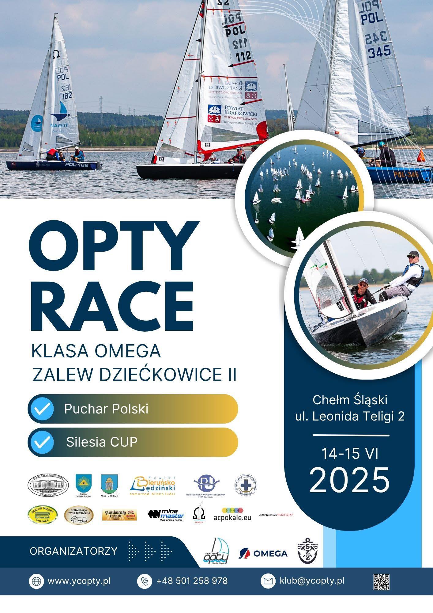 Plakat promujący wydarzenie - żaglówki na plakacie i opis w poscie 