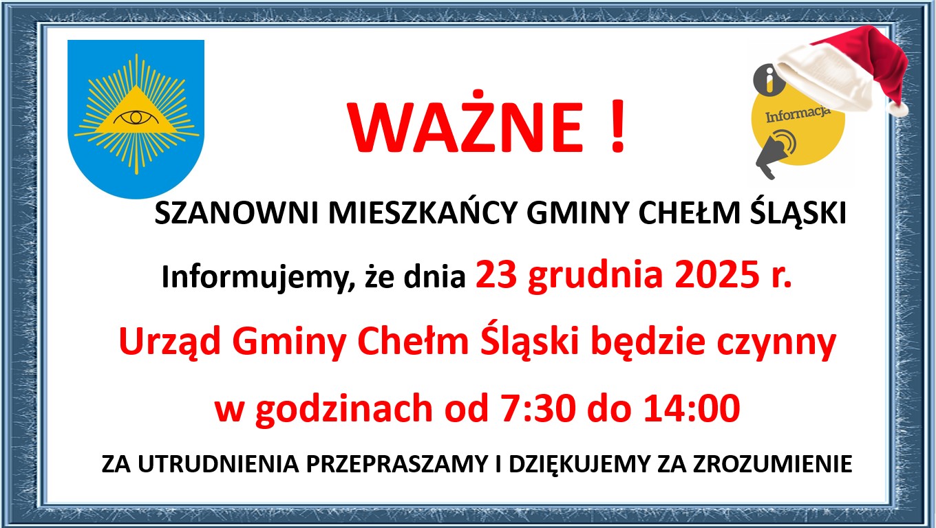Plakat animacyjny. Na zdjęciu ramka niebieska, herb gminy i informacja jaka została zapisana w poście. 