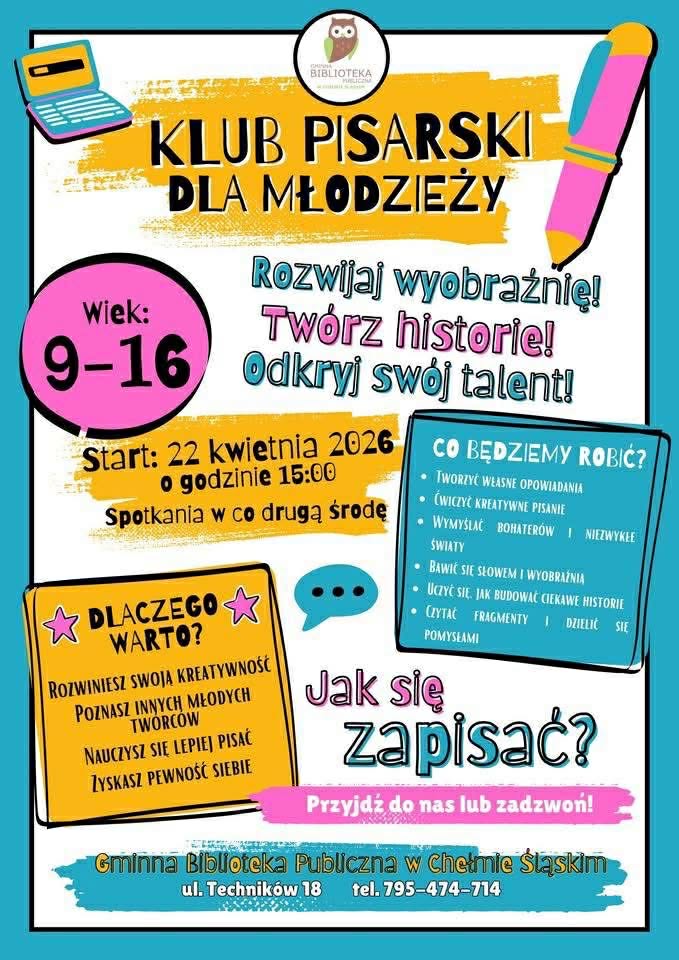 Kolorowy plakat z informacjami - opis w poście 