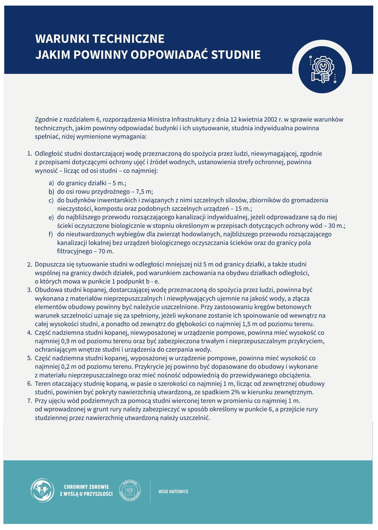 Plakat promujący Studnie indywidualne - ulotka pod zdjeciami do pobrania 