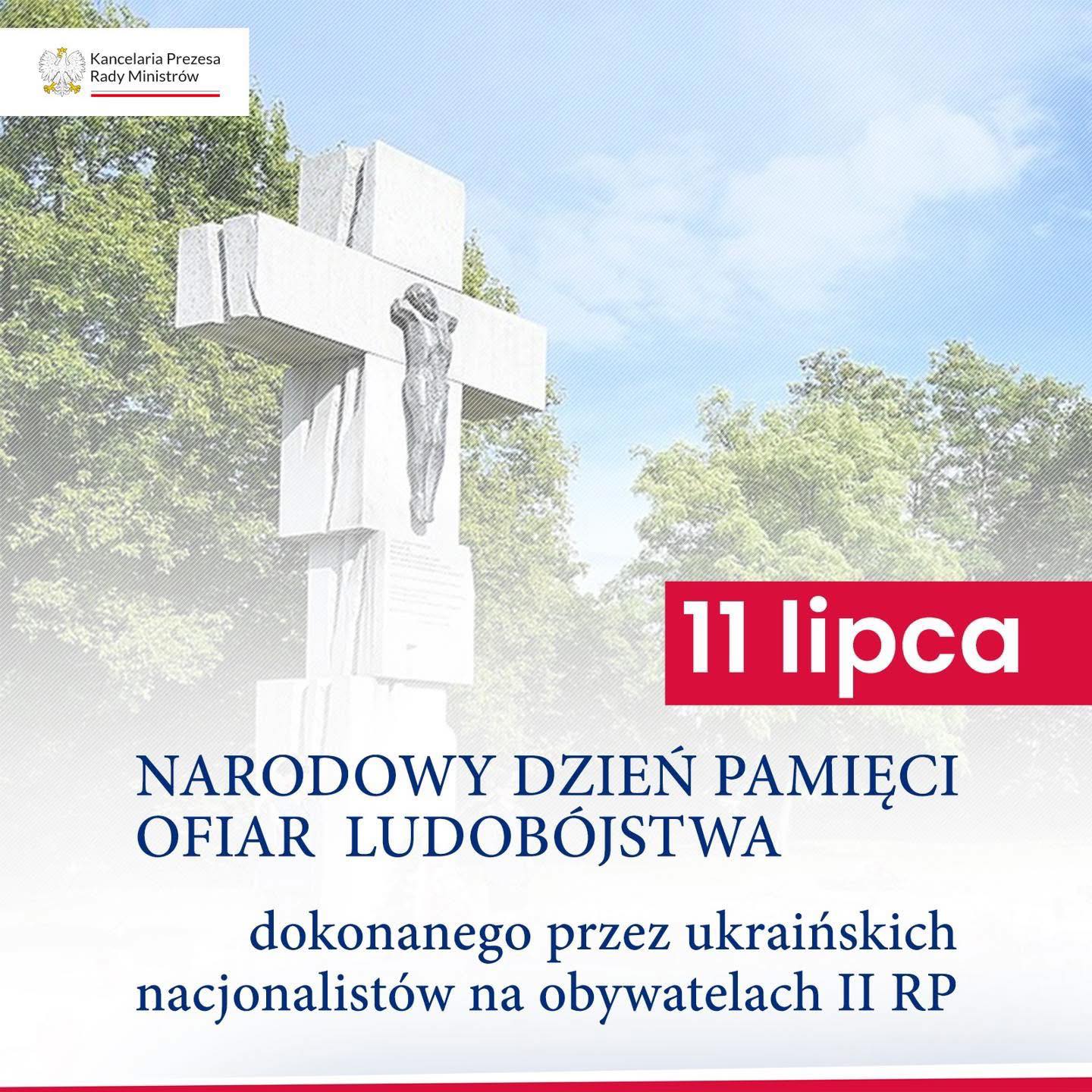 Plakat promujący Narodowy Dzień pamięci - opis w poście na zdjęciu pomniik z krzyżem 