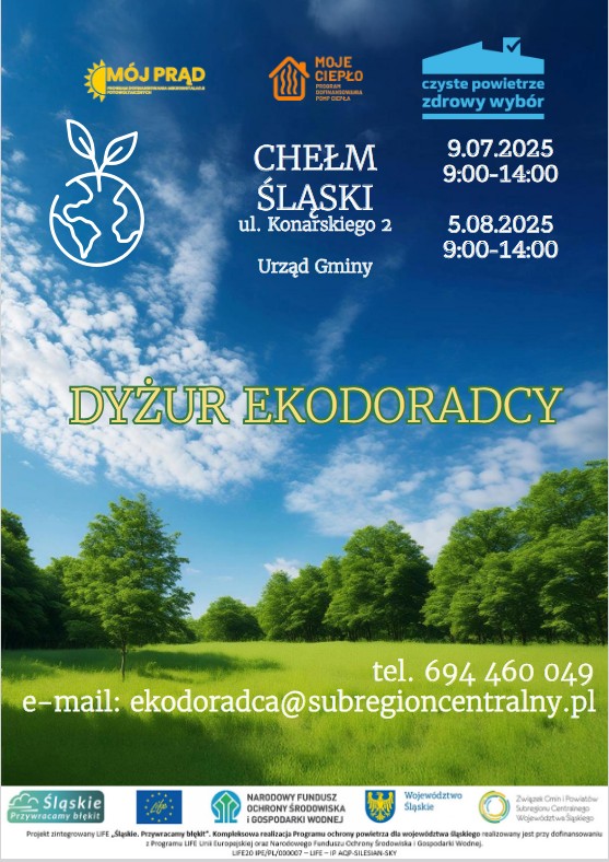 Plakat promujący spotkania. Na plakacie piękna łąka i opis 