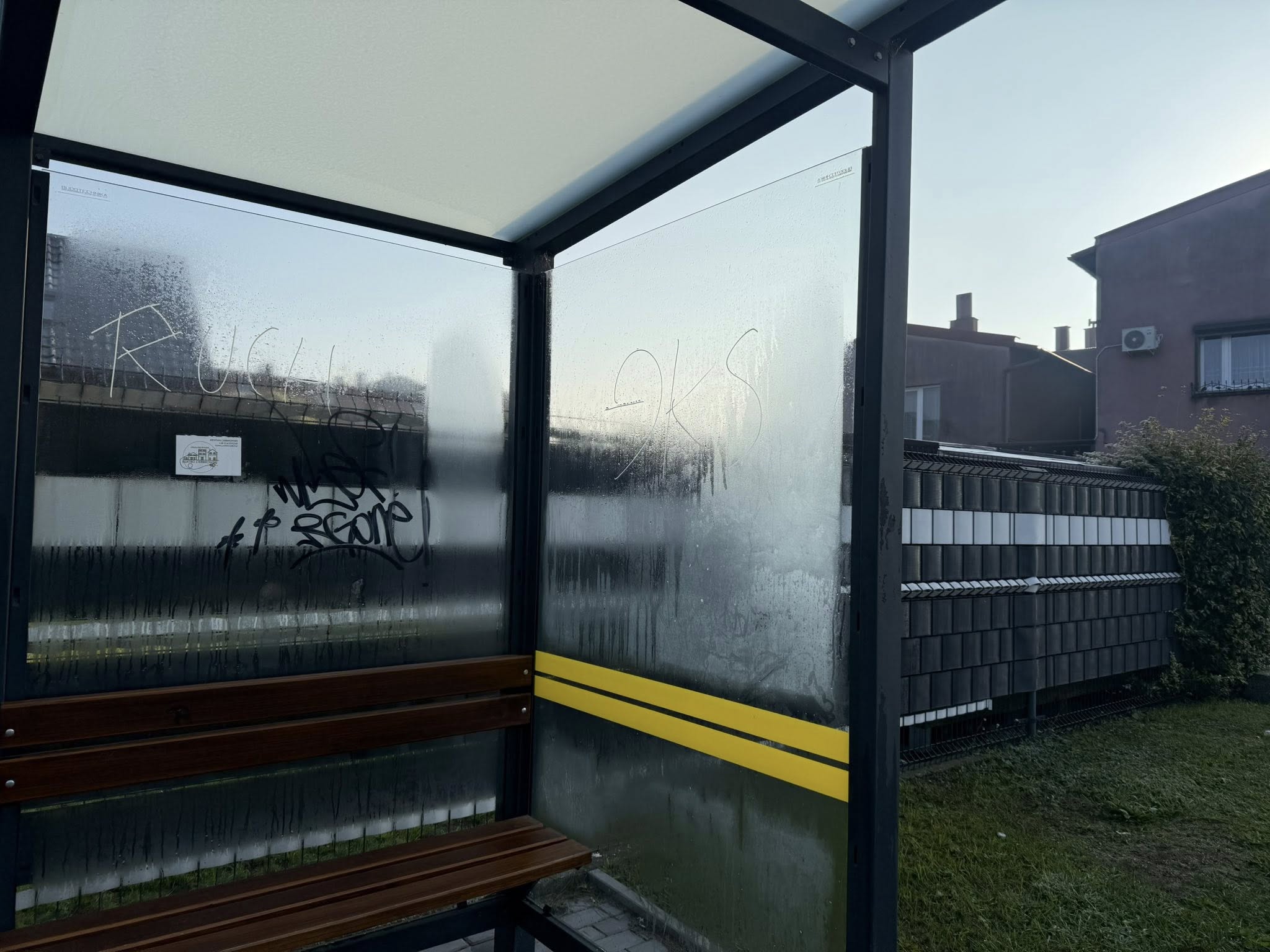 WIata przystankowa opisana markerem 