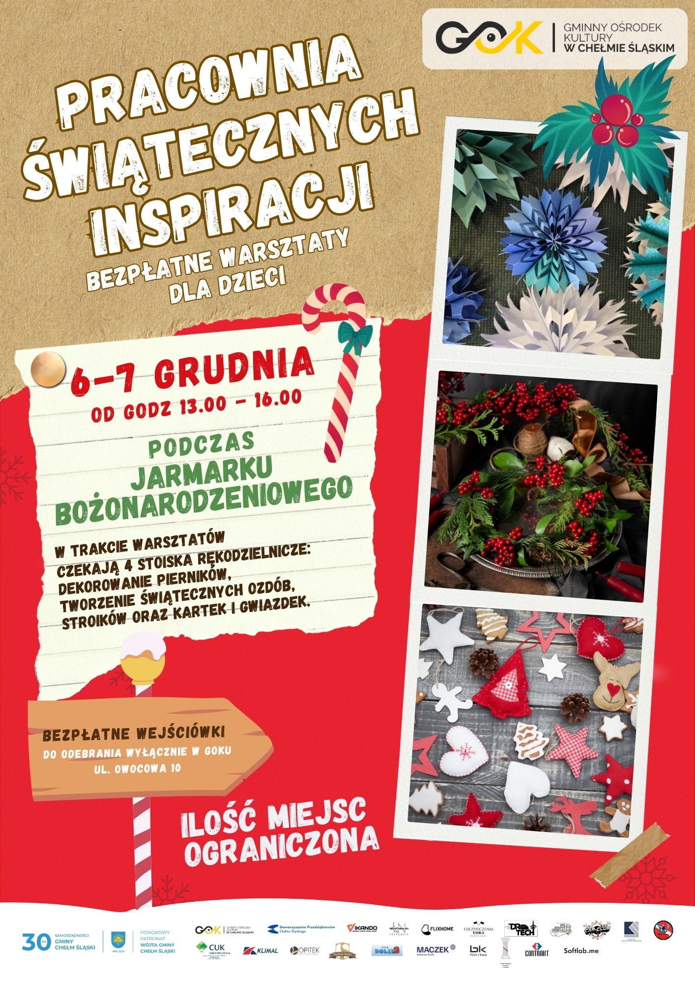 Plakat animacyjny - na nim zdjęcia stroików na Boże Narodzenie . Opis w poście. 