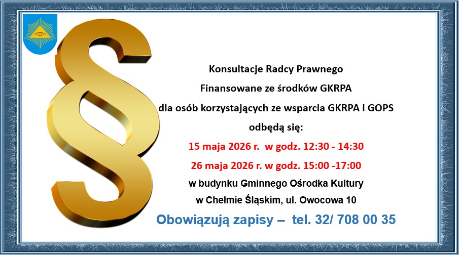 Plakat informacyjny - ops w poscie. Na zdjęciu napisy, herb gminy i paragrafy. 