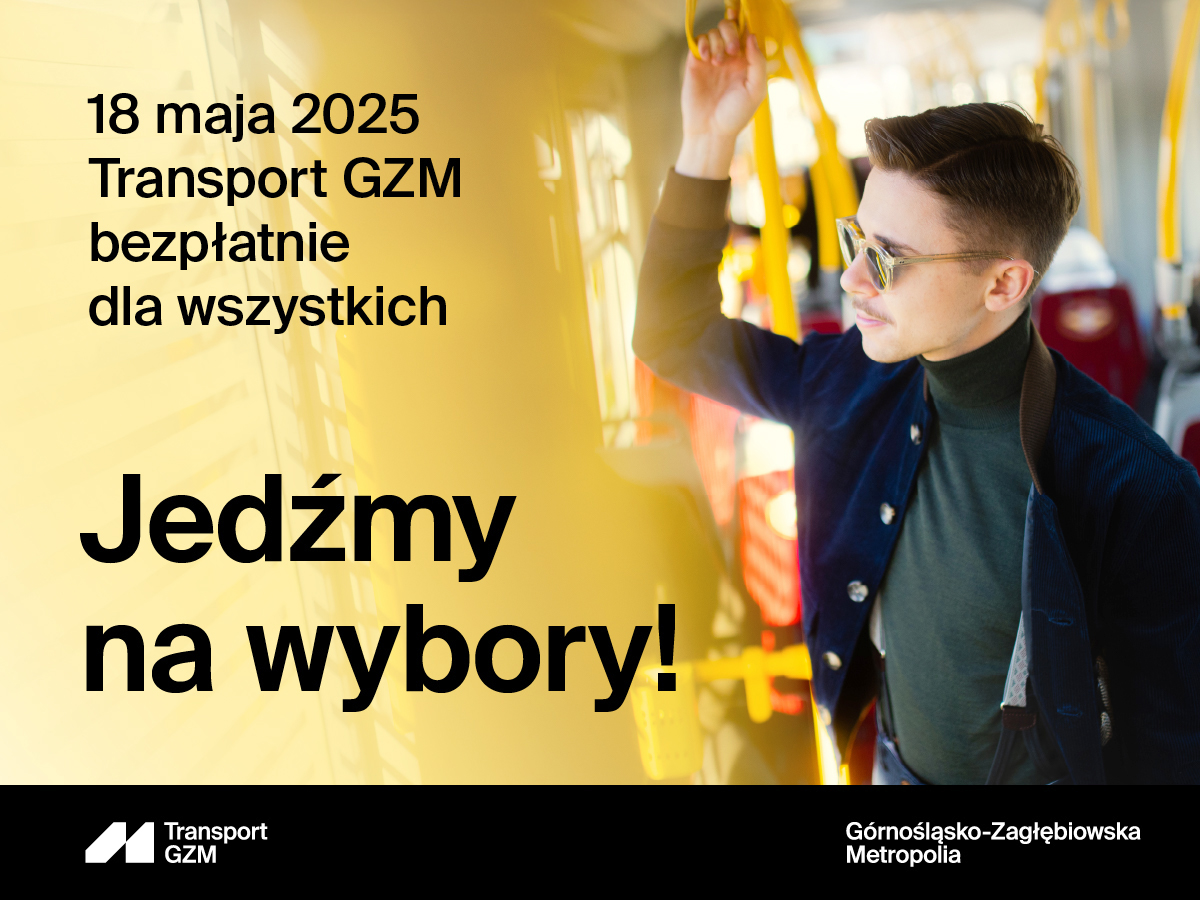 Jedziemy na wybory - mężcyzna jadący autobusem 