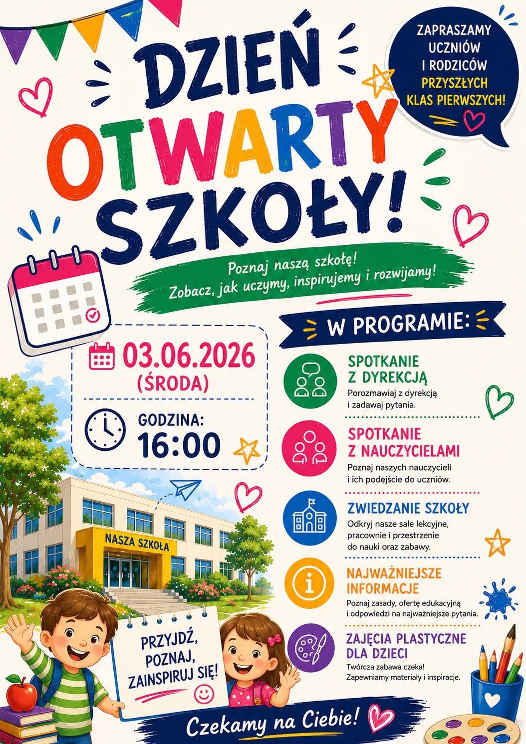 Kolorowy plakat informacyjny, animacyjny - opis w poście. 