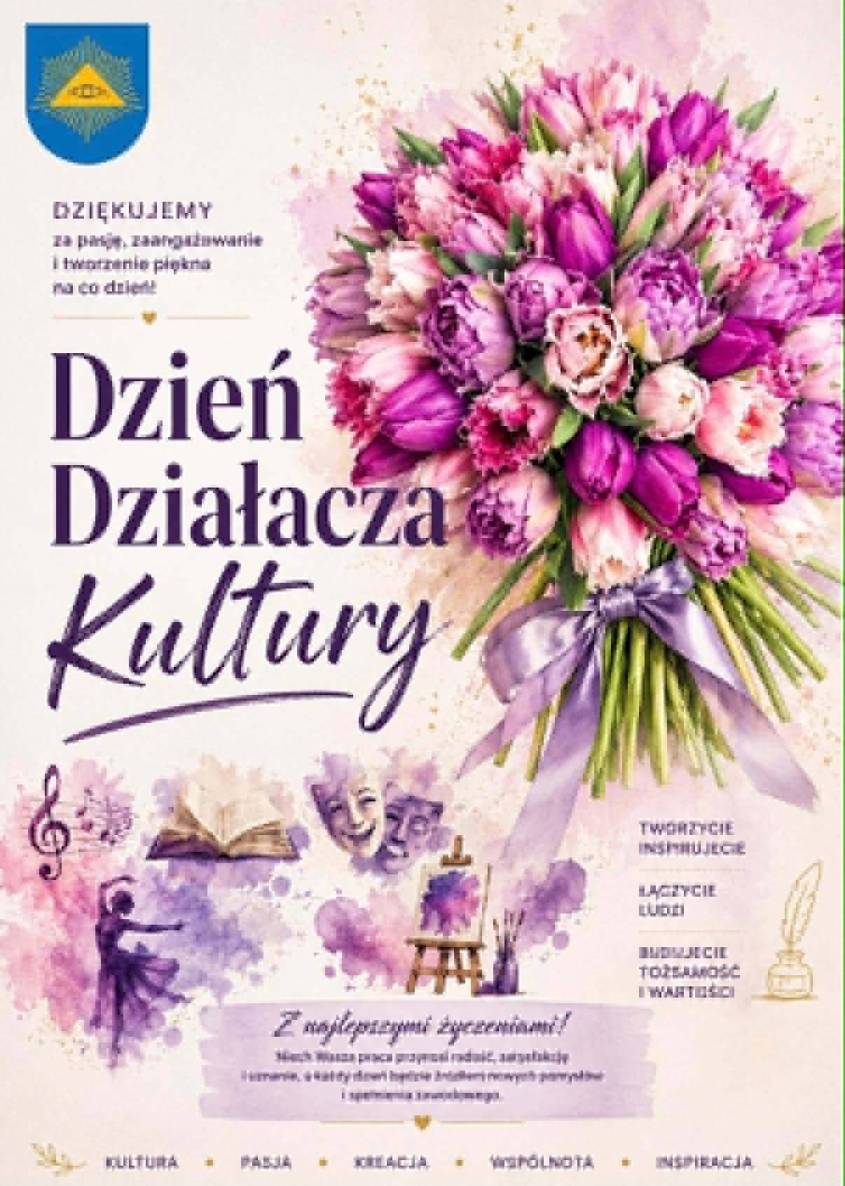 Kwiaty kolorowe z życzeniami - plakat 