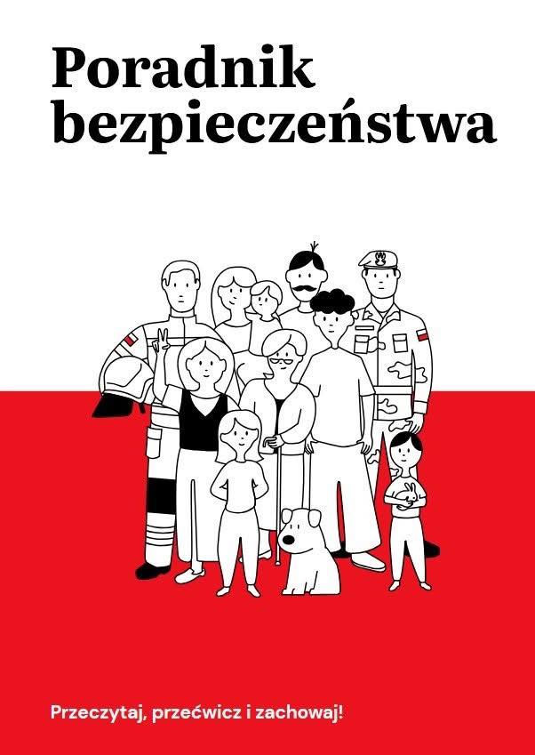 Rysunek przedstawiający osoby na tle biało czerwonym. Plakat animacyjny 