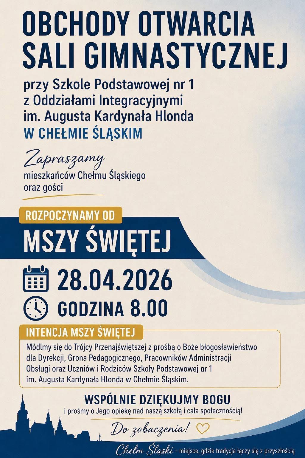 Plakat informacyjny z zaproszeniem na Mszę Świętą - opis w poście. 