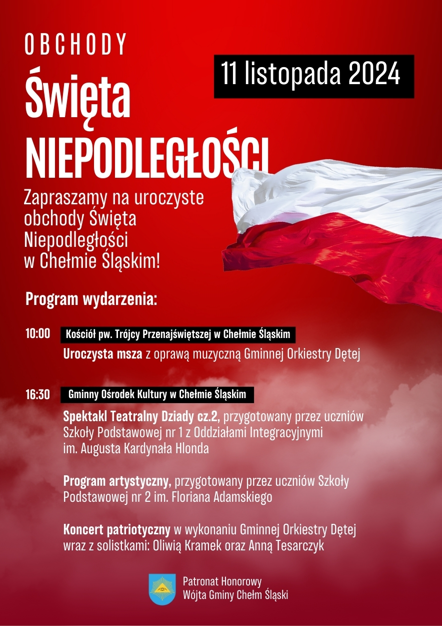 Zaproszenie na Obchody Święta Odzyskania Niepodległości