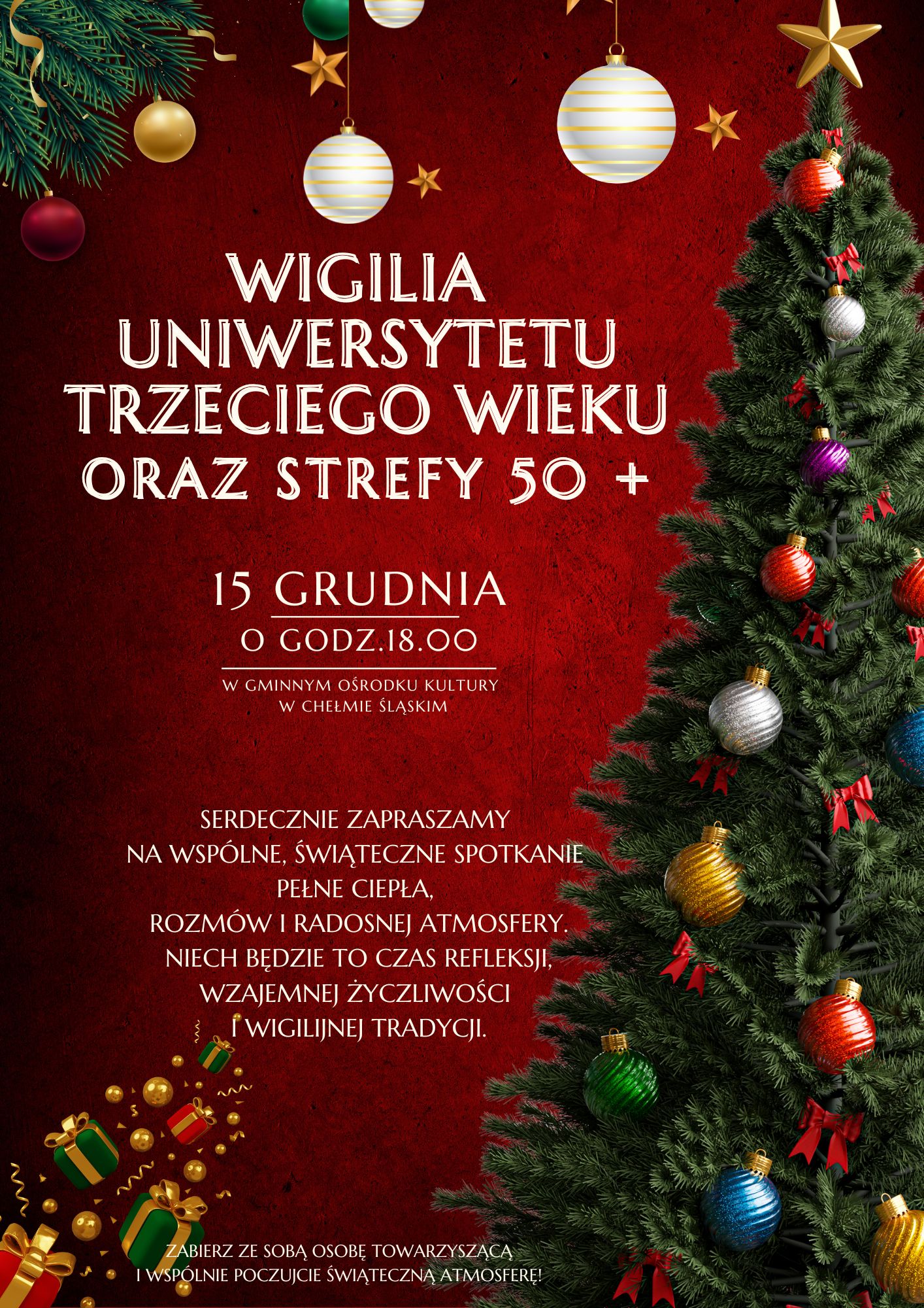 Plakat o charakterze świątecznym. Na obrazku ozdoby świąteczne - opis pod zdjęciem w poście. 