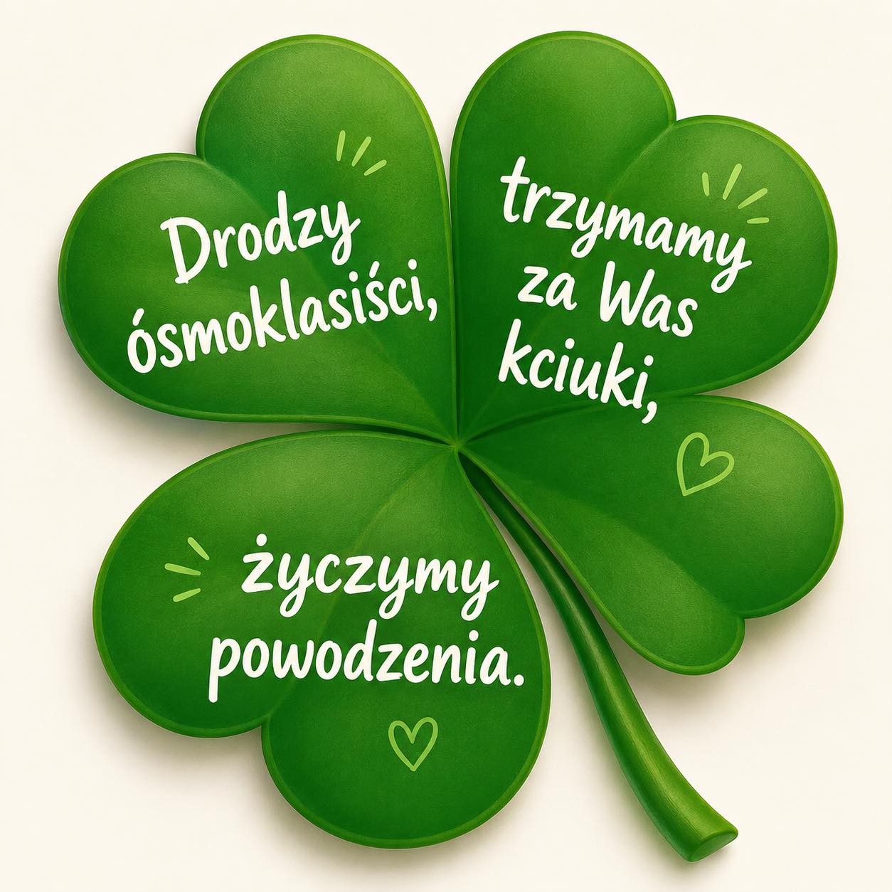 Koniczyna czterolistna i napisy 