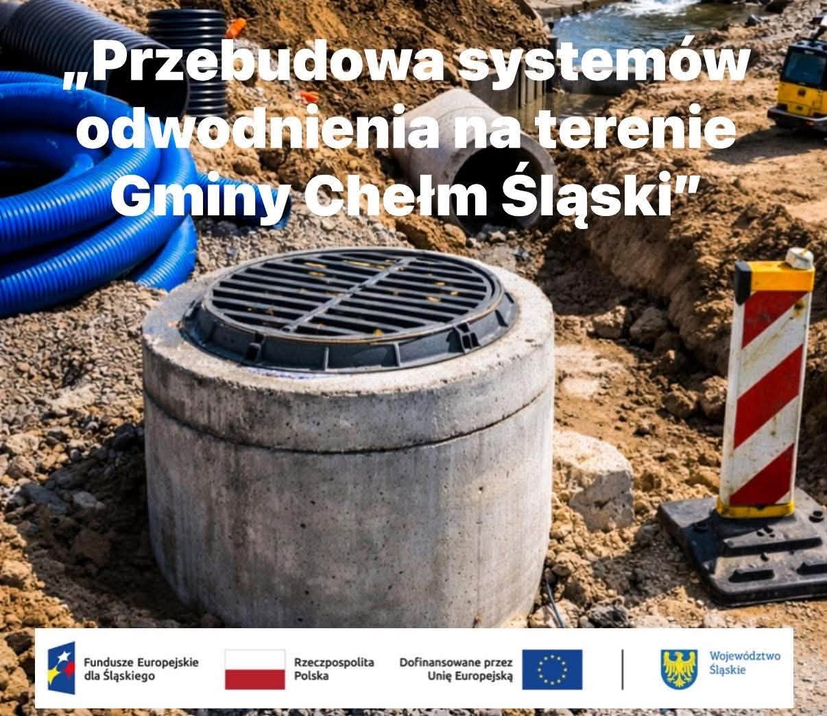 Na zdjeciu studzienka kanalizacyjna i rury