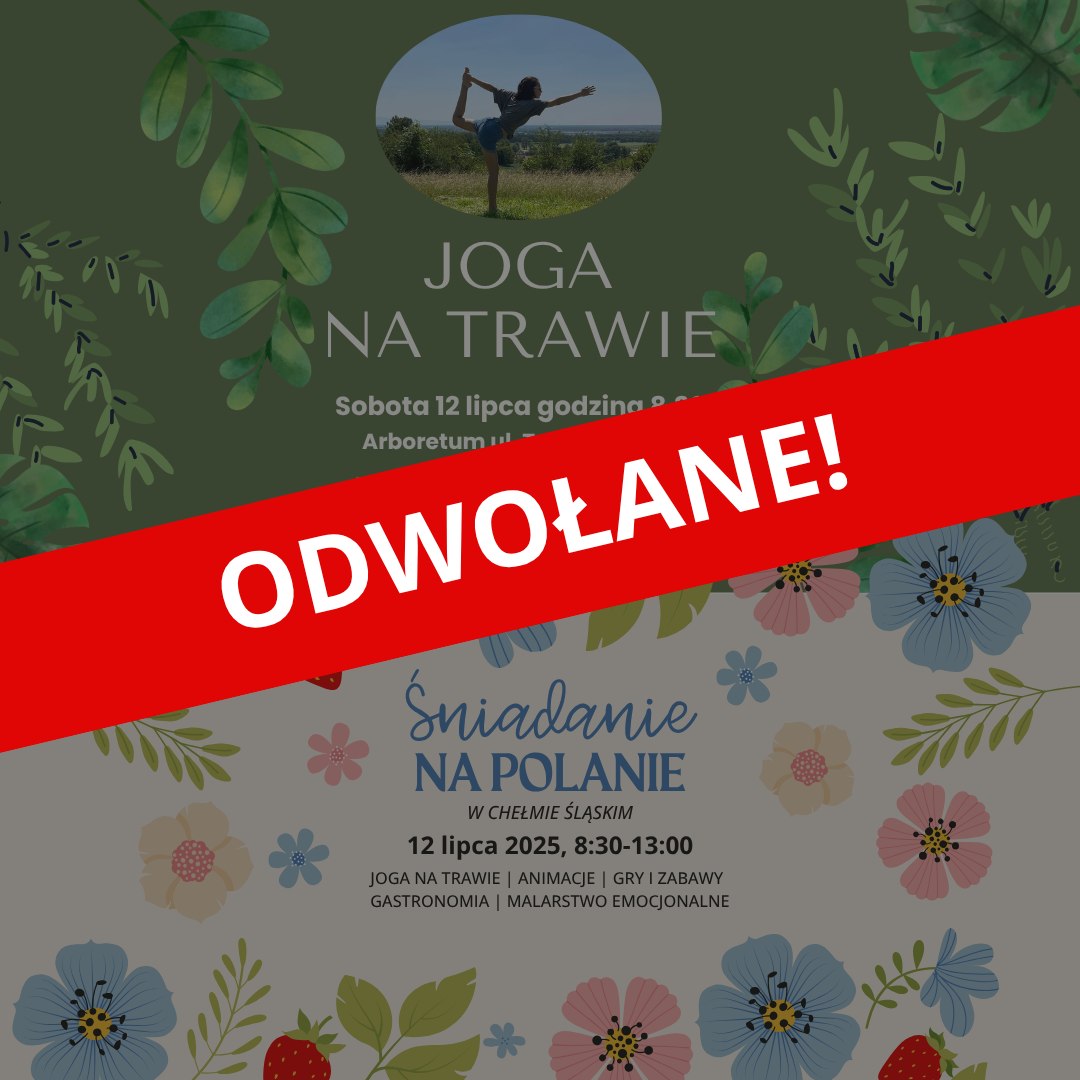 Plakat informujący o odwołanej imprezie 