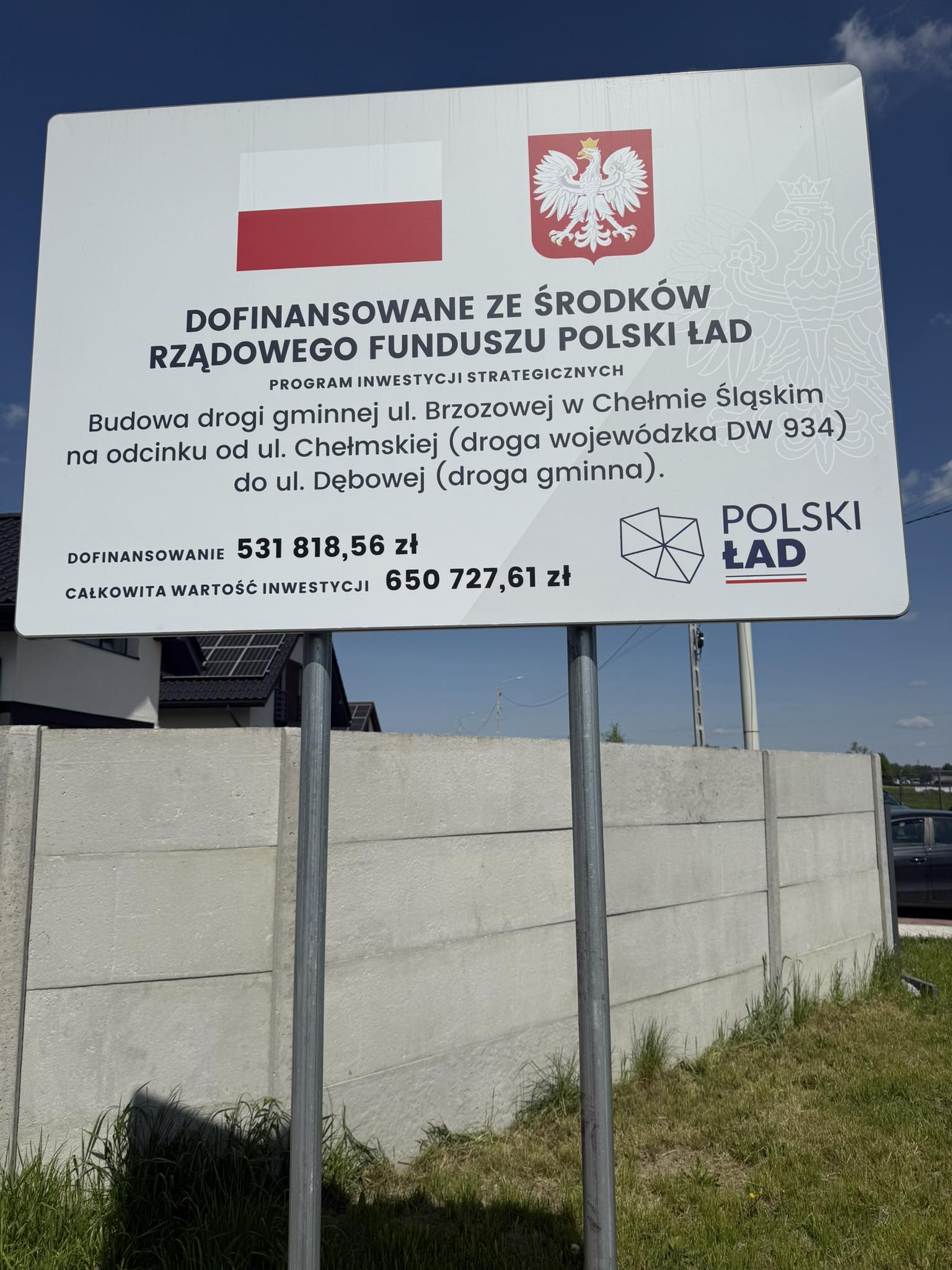 Tablica informująca o projekcie 