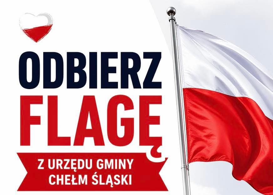 Napis biało-czerwony na tle flagi narodowej - odbierz flagę 