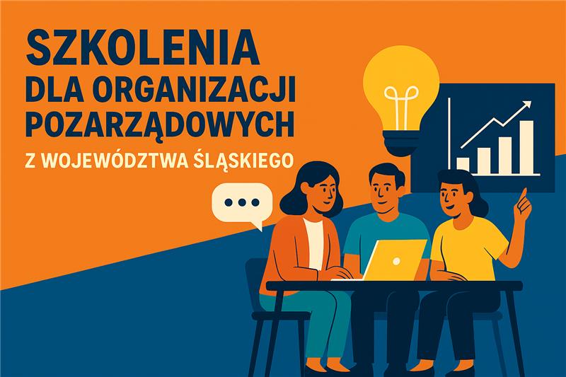 Plakat animacyjny - informacyjny o szkoleniach 