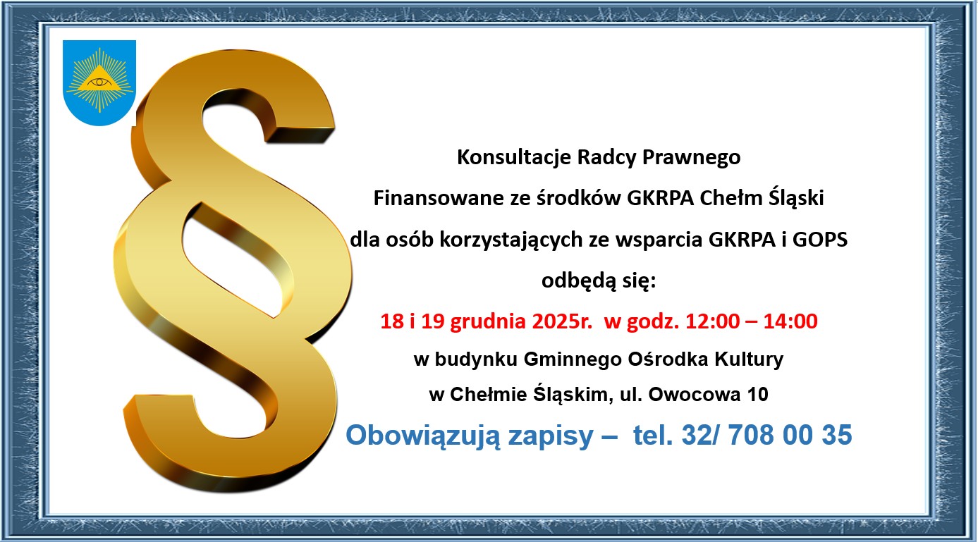 Plakat informacyjny - opis w poście. Na zdjęciu znaajduje się opis, herb gminy i znak paragrafu. 