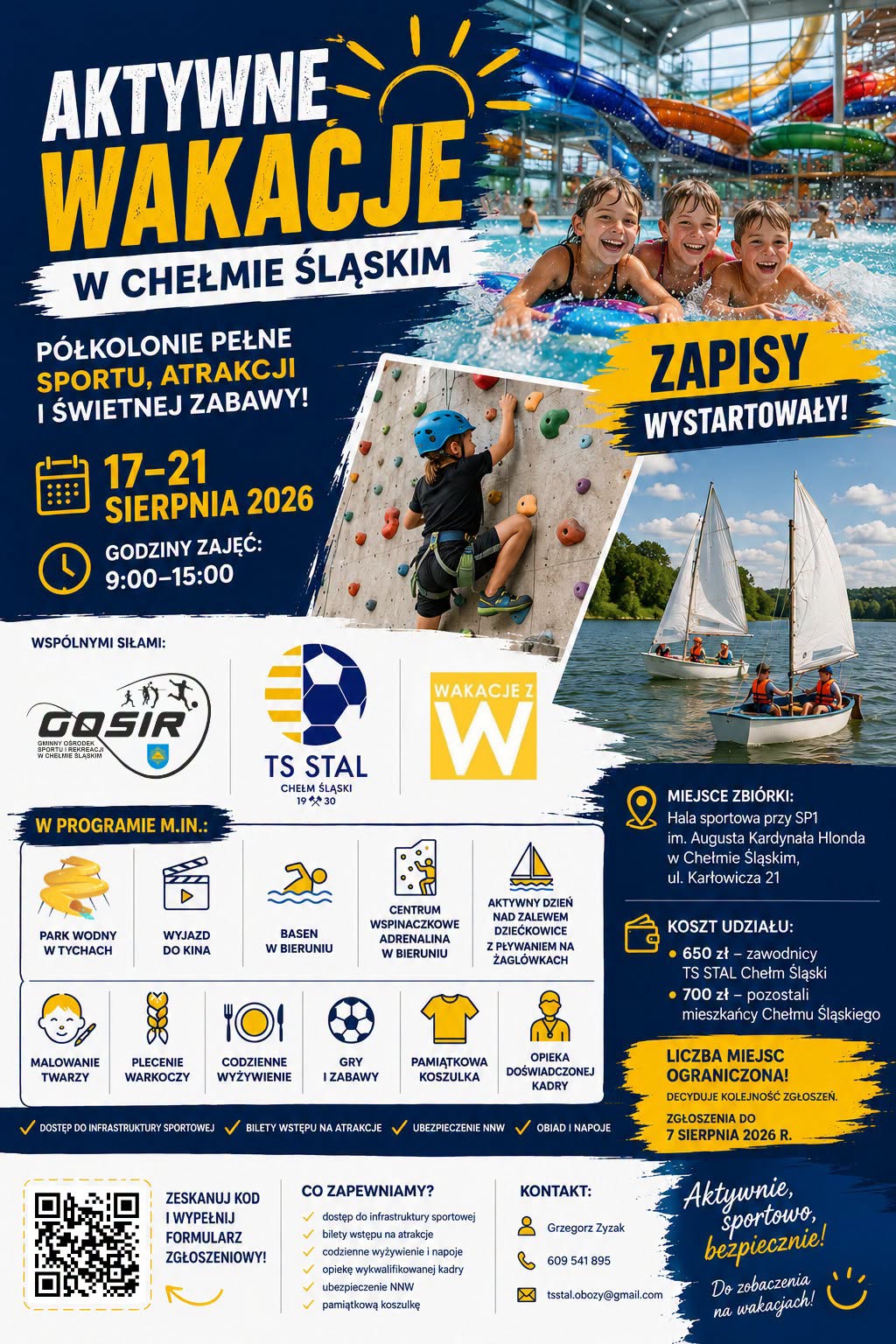 Plakat promujący wydarzenie na zdjeciu aktywności i atrakcje wakacyjne. Opis w poście