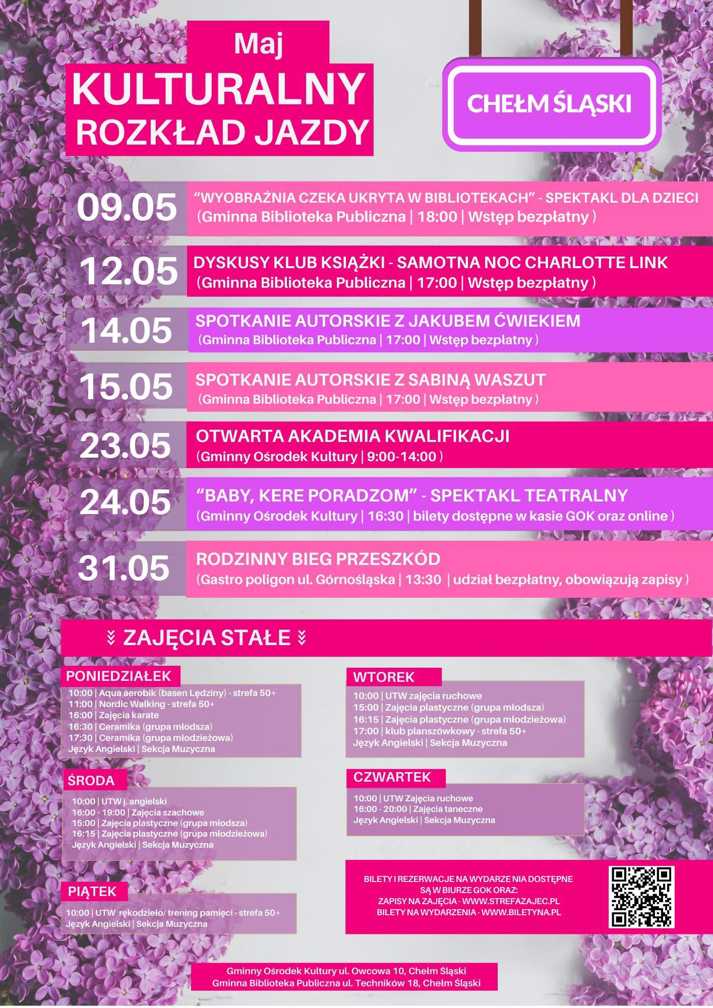 Kolorowy plakat promujący wydarzenia w GOK 