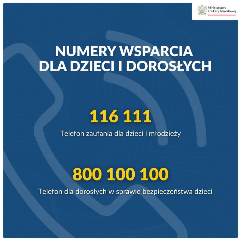 Numery wsparcia dla dzieci i dorosłych - opis w poście 